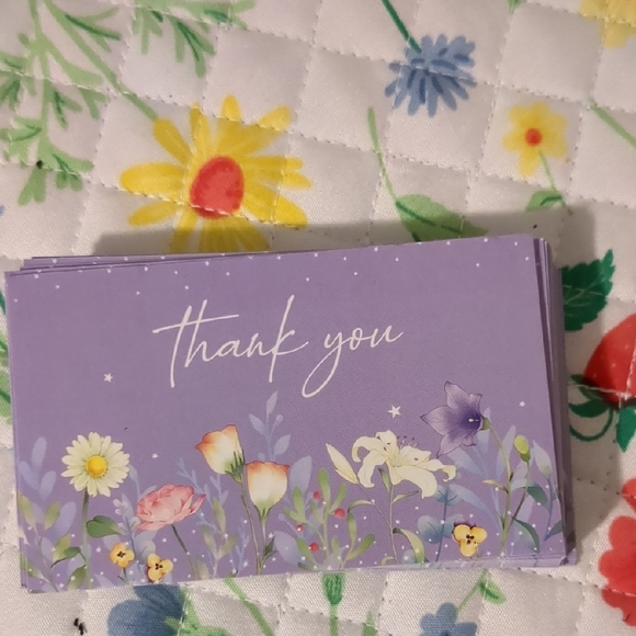 unknown Other - Floral Purple Thank You Cards 50 Count New